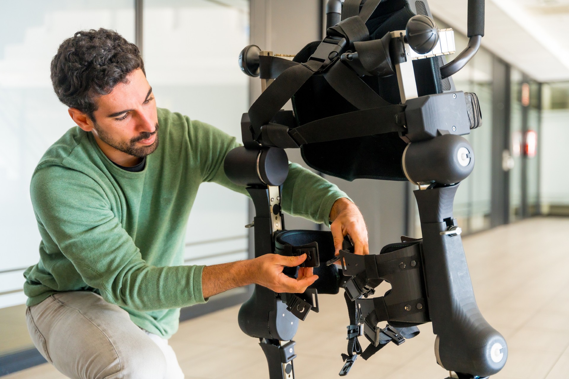 man with disability machine