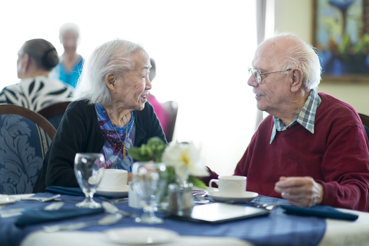 two people talking