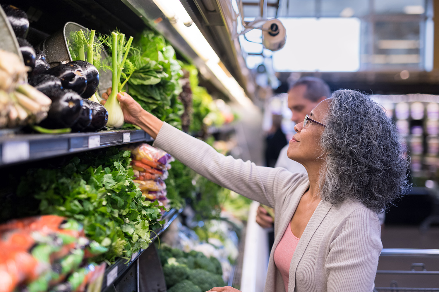 a woman shopping for groceries