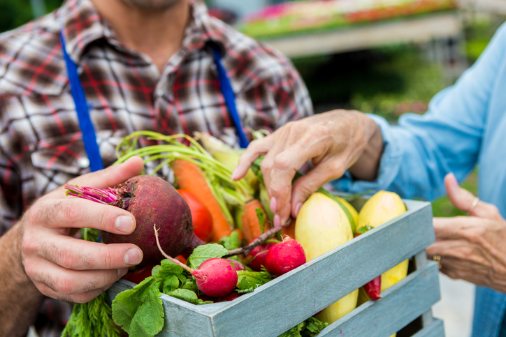 basket of fruits and veggies