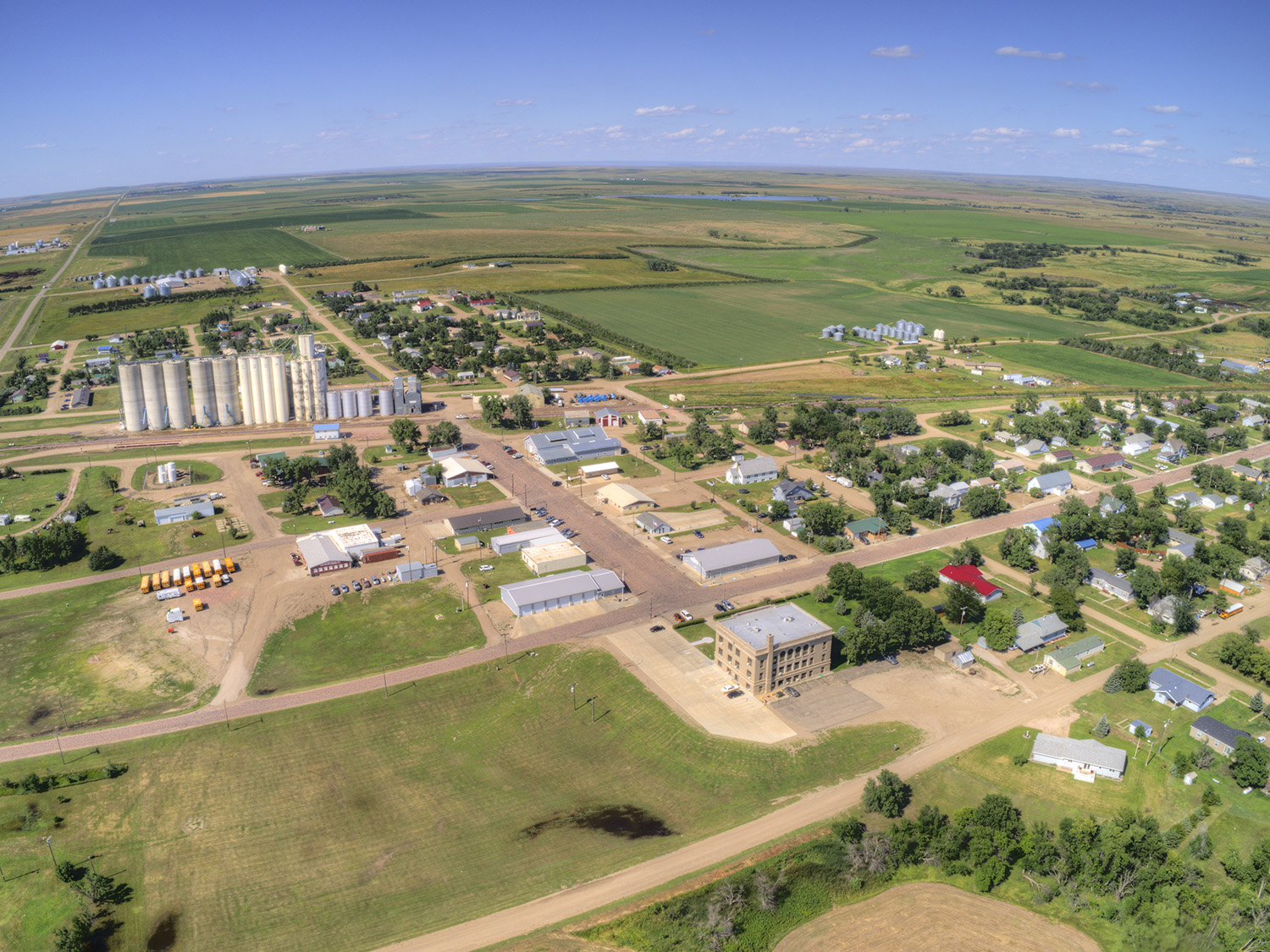 aerial view of a farm