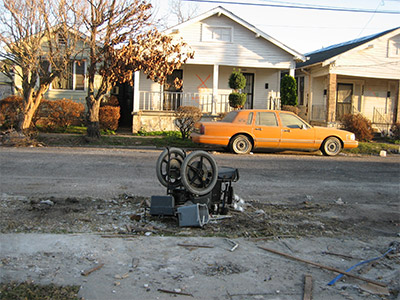 Photo of Street scene in formerly flooded Hollygrove neighborhood of New Orleans